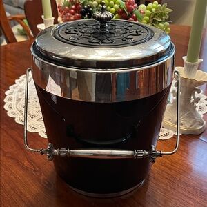 Gorham Black and Silver plated vintage  Ice Bucket rare 1980